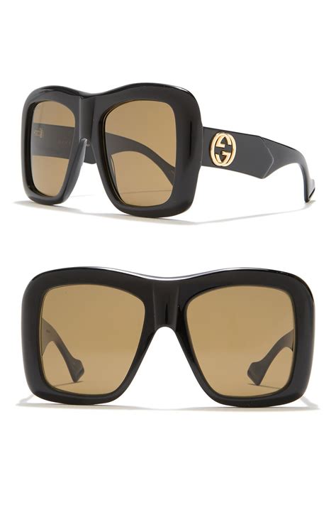 gucci black oversized sunglasses|Gucci square sunglasses unisex.